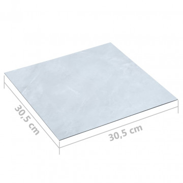 Plăci de pardoseală autoadezive, alb marmură, 5,11 m² PVC - Img 4