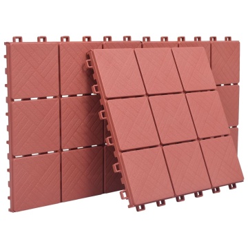 Plăci pardoseală, 10 buc., roșu, 30,5 x 30,5 cm, plastic - Img 3