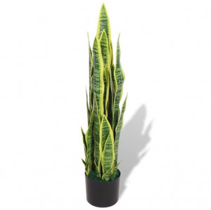 Plantă artificială Limba-soacrei cu ghiveci, 90 cm, verde - Img 1