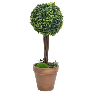 Plante artificiale cimișir cu ghiveci, 2 buc. verde 41 cm minge - Img 2