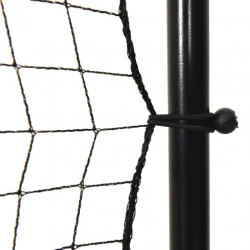 Plasă de ricoșeu fotbal, negru, 366x90x183 cm, HDPE - Img 7