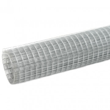 Plasă de sârmă găini, argintiu, 25 x 0,5 m, oțel galvanizat - Img 1