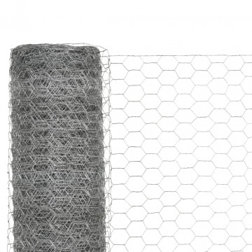 Plasă de sârmă găini, argintiu, 25 x 1,2 m, oțel galvanizat - Img 2