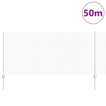 Plasă de sârmă sudată cu 44 stâlpi U Argint 1x50 m Oțel - Img 3