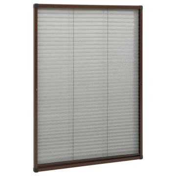 Plasă insecte plisse pentru ferestre, maro, 80x120 cm, aluminiu - Img 3