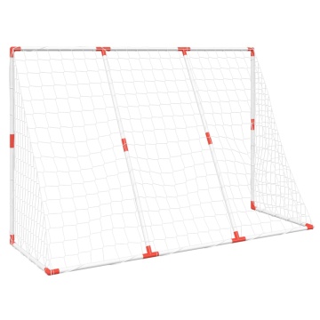 Poartă de fotbal pentru copii cu mingi 2-în-1 alb 184x64x124 cm - Img 6