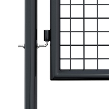 Poartă de gard din plasă, gri, 100 x 225 cm, oțel galvanizat - Img 7