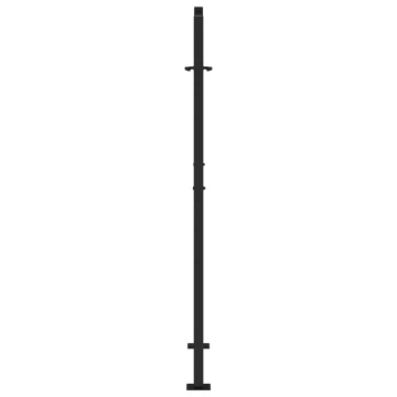 Poarta de gradina neagra 105x155 cm Design cu frunze de otel - Img 8