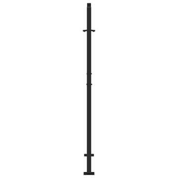 Poarta de gradina neagra 105x155 cm Design cu lumina din otel - Img 8