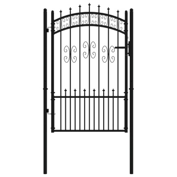 Poartă gard cu vârf negru 103x200 cm oțel vopsit electrostatic - Img 2