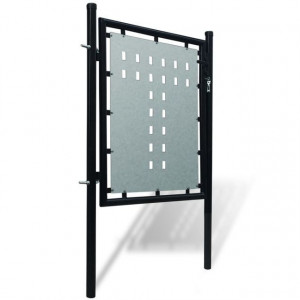 Poartă pentru gard simplă, negru, 100 x 125 cm - Img 5