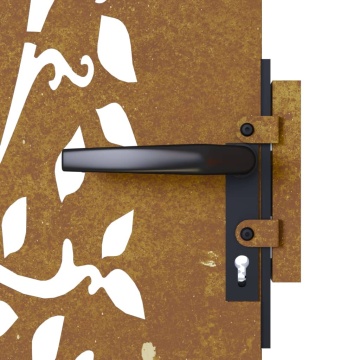 Poartă pentru grădină, 85x200 cm, oțel corten, model copac - Img 6