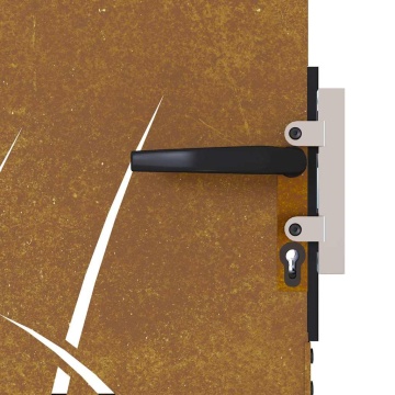 Poartă pentru grădină, 85x200 cm, oțel corten, model iarbă - Img 7