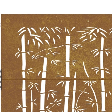 Poartă pentru grădină, 85x75 cm, oțel corten, model bambus - Img 7