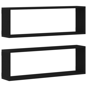 Polițe - Set de 2, Stejar Negru, 80x15x26 cm, Fabricate din Lemn Prelucrat - Img 2