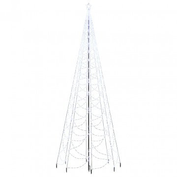 Pom de Crăciun cu stâlp de metal, 1400 LED-uri, alb rece, 5 m - Img 2