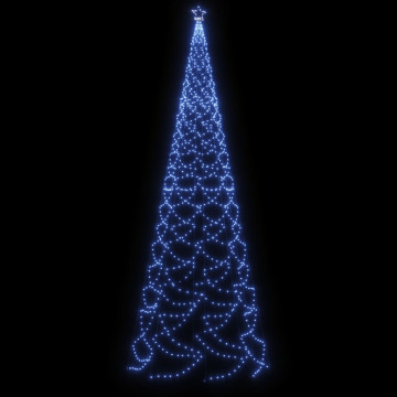 Pom de Crăciun cu stâlp de metal, 1400 LED-uri, albastru, 5 m - Img 4