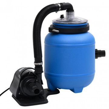 Pompă de filtrare pentru piscină, negru și albastru, 4 m³/h - Img 4