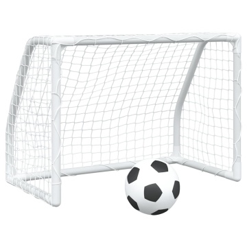 Porți de fotbal de copii 2 buc., cu minge alb 64x35x48 cm metal - Img 2