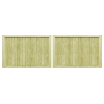 Porți de grădină, 2 buc., 300x100 cm, lemn de pin tratat - Img 2