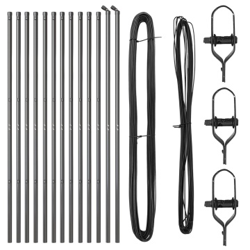 poste de gard 13 buc Gri Ø32 mm 170 cm Oțel galvanizat - Img 2