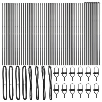 Posturi de gard 52 buc Gri Ø32 mm 190 cm Oțel galvanizat - Img 2