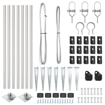 Posturi de gard cu vârf 7 buc Ø32 mm 80 cm Oțel galvanizat - Img 4