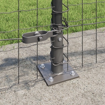 Posturi de gard Set de 26 Gri Beton, Metal 3.2 x 3.2 x 70 cm - Img 3