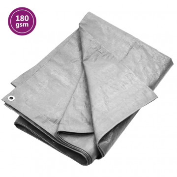 Prelată 180 g/m², gri, 3x4 m, HDPE - Img 1