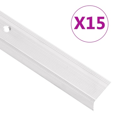Profile trepte în formă de L, 15 buc, argintiu, 90 cm, aluminiu - Img 1