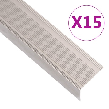 Profile trepte în formă de L, 15 buc. șampanie 100 cm aluminiu - Img 1
