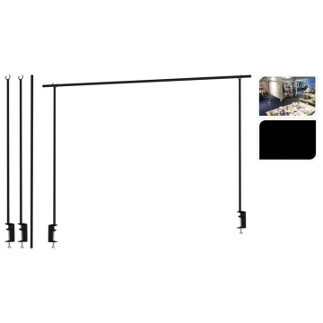 ProGarden Tijă decorativă de masă cu clemă, negru, metal - Img 2