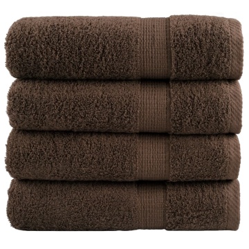Prosoape de mâini premium SOLUND 4 buc maro 50x100cm 600gsm - Img 1