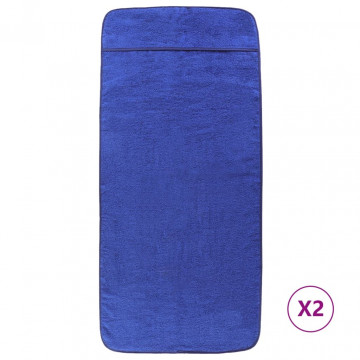 Prosoape de plajă, 2 buc., albastru, 60x135 cm, textil 400 GSM - Img 2
