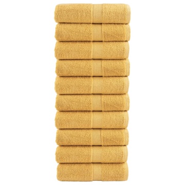 Prosoape mâini premium SOLUND 10 buc auriu 30x30cm 600gsm - Img 1