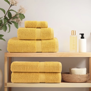 Prosoape mâini premium SOLUND 10 buc auriu 30x30cm 600gsm - Img 3