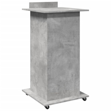 Pupitru cu roți și sertar beton gri 55x55x107 cm lemn prelucrat - Img 5