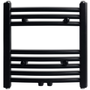 Radiator port-prosop încălzire centrală baie, curbat, negru 480x480 mm - Img 2