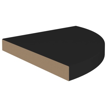 Raft colțar de perete, negru, 35 x 35 x 3,8 cm, MDF - Img 3