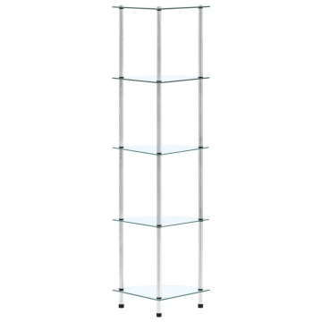 Raft cu 5 niveluri transparent, 30x30x130 cm, sticlă securizată - Img 2