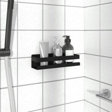 Raft de duș negru mat 23x6,5x6 cm oțel inoxidabil 304 periat - Img 1