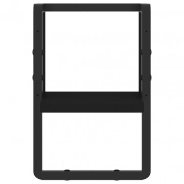 Raft de perete cu bare, negru, 20x25x30 cm - Img 4