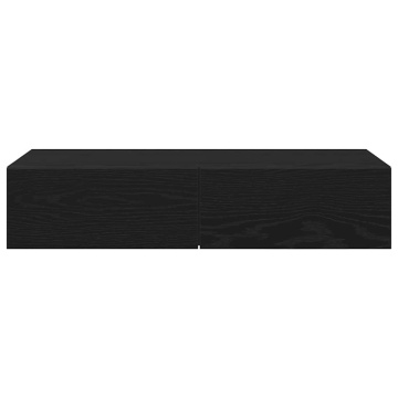 Raft de perete cu sertare negru 80x33x17 cm lemn prelucrat - Img 4