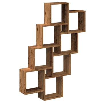 Raft de perete cub, lemn vechi, 90x15x119,5 cm, lemn prelucrat - Img 2