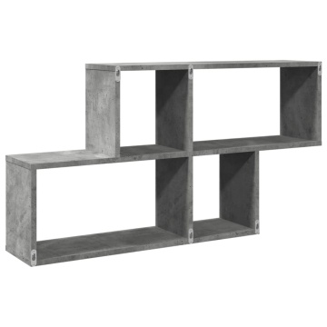 Raft de perete, gri beton, 100x20x53 cm , lemn prelucrat - Img 5