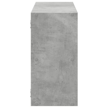 Raft de perete, gri beton, 100x25x50 cm, lemn prelucrat - Img 8