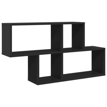 Raft de perete, negru, 100x20x53 cm, lemn prelucrat - Img 2