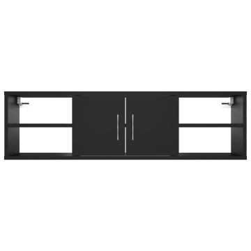 Raft de perete, negru, 102x30x29 cm, PAL - Img 5
