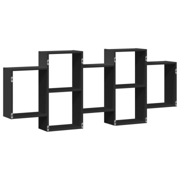Raft de perete, negru, 159x18x65 cm, lemn prelucrat - Img 5