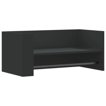 Raft de perete, negru, 70,5x35x30,5 cm, lemn prelucrat - Img 2